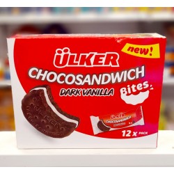 اولكر - تيشيكو ساندوتش - شكوكولاتة دارك بحشو فاتيلا ( شنطة ) 12 قطعة * 32 جرام