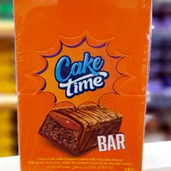 كيك تايم بار  بالكراميل (كيك الكاكاو مع صوص الكراميل ومغطى بطعم الشوكولاتة) 24 قطعة * 35 جرام